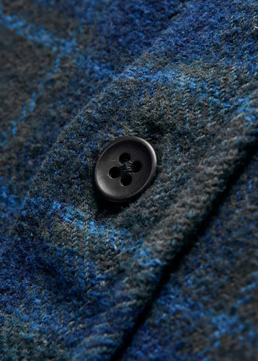 Cotton Tweed Check Indigo Over Dye Shirt sold by Danali product image thumbnail 5