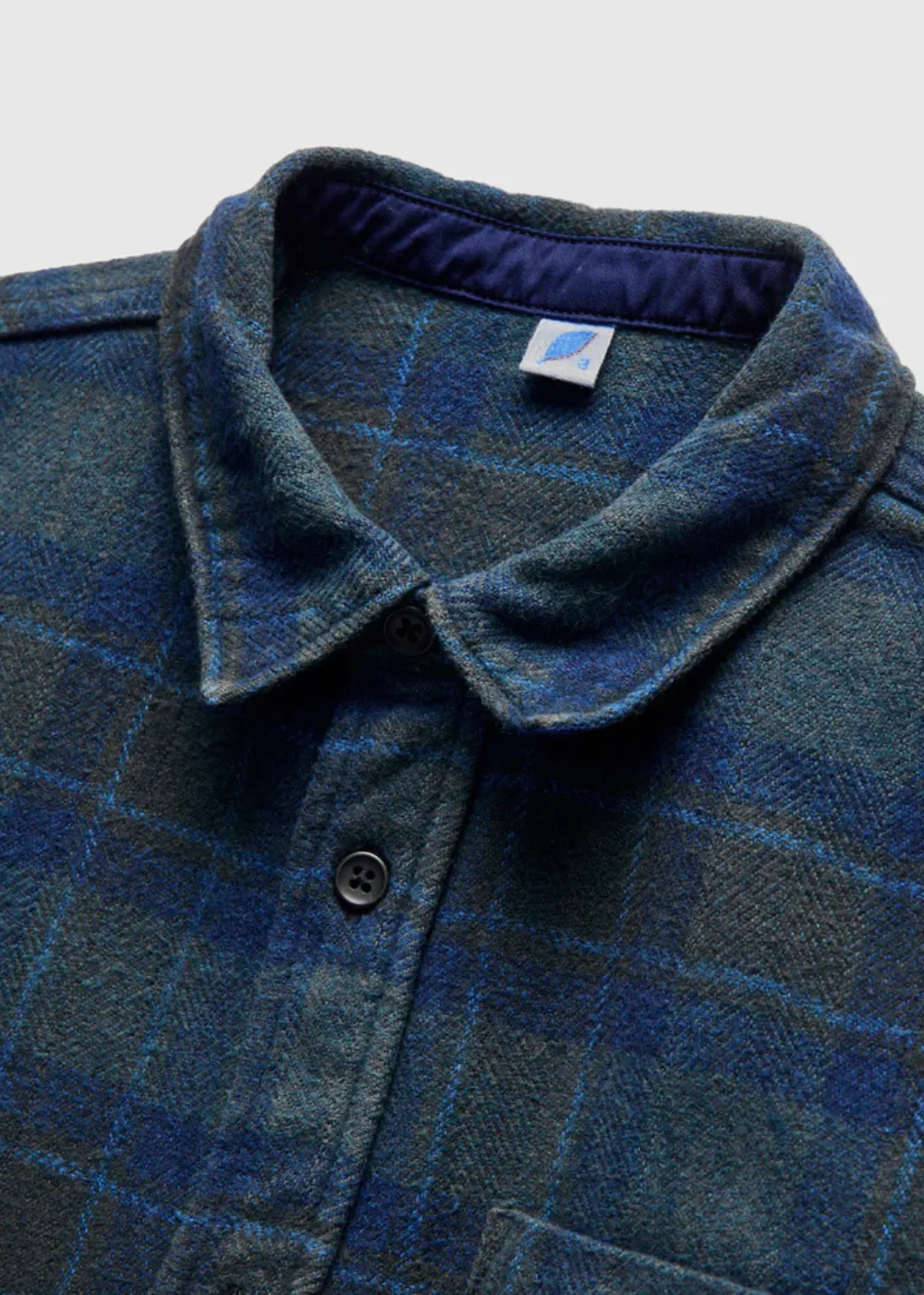 Cotton Tweed Check Indigo Over Dye Shirt sold by Danali product image thumbnail 2