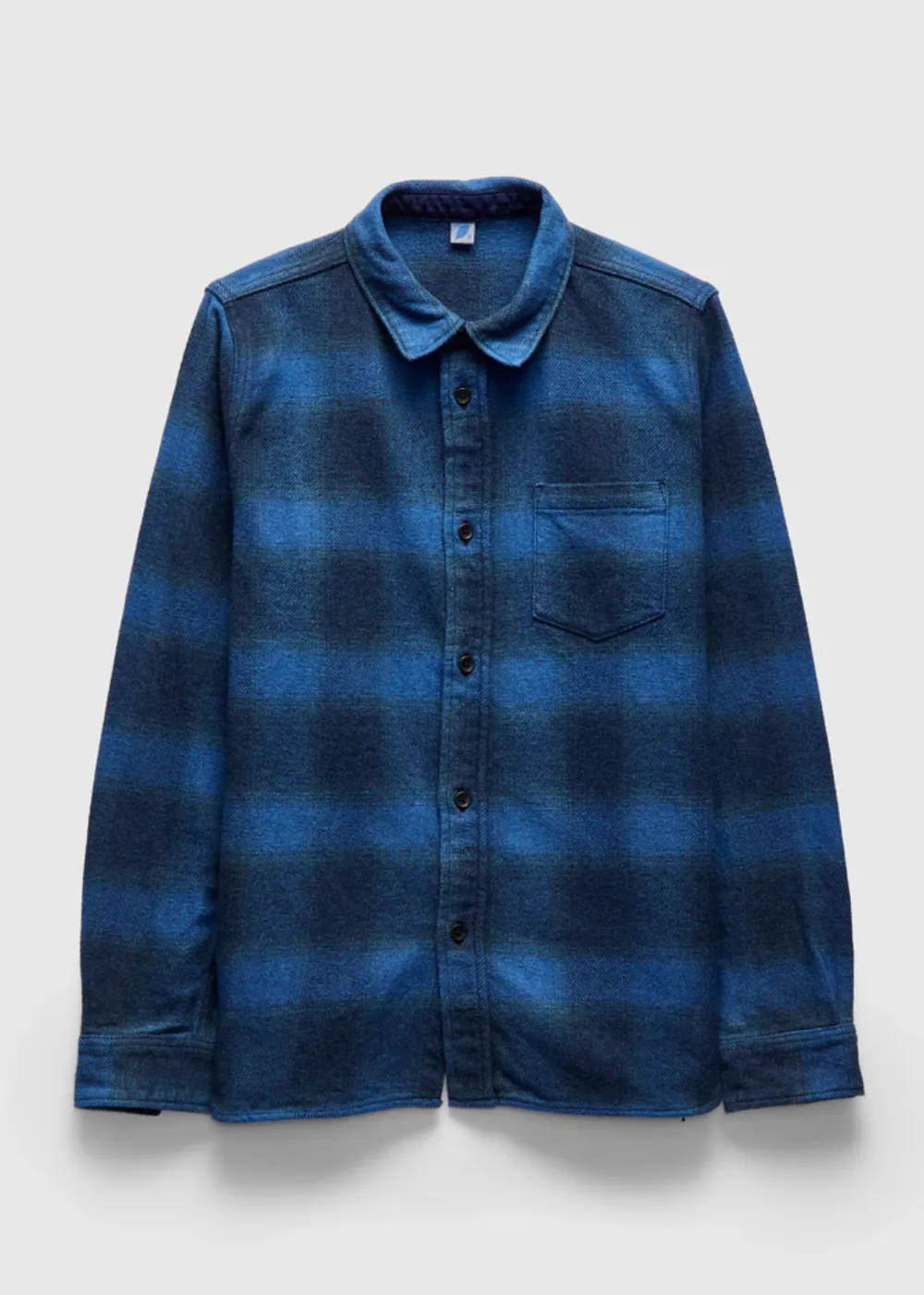 Cotton Tweed Check Indigo Over Dye Shirt sold by Danali