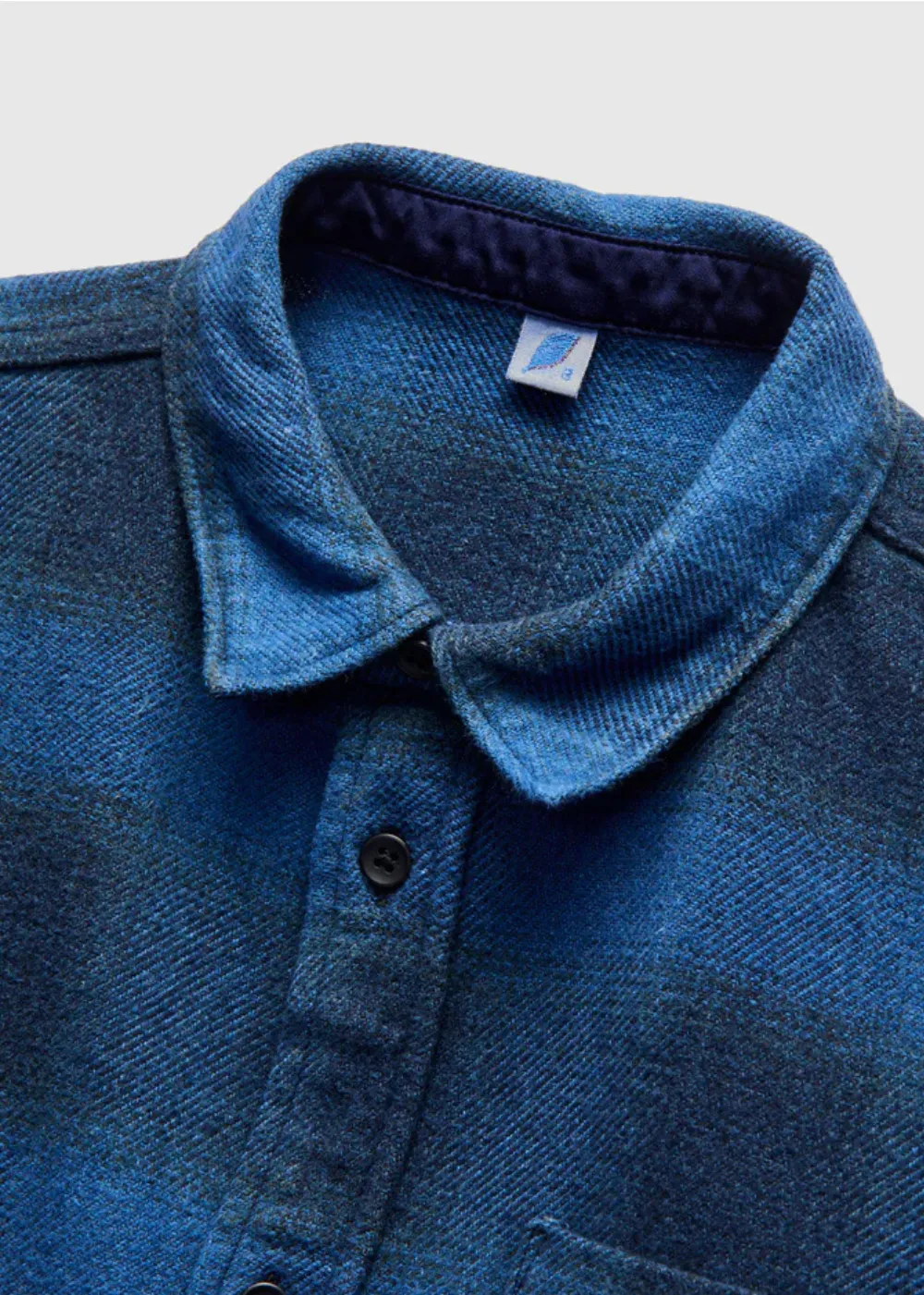 Cotton Tweed Check Indigo Over Dye Shirt sold by Danali product image thumbnail 2