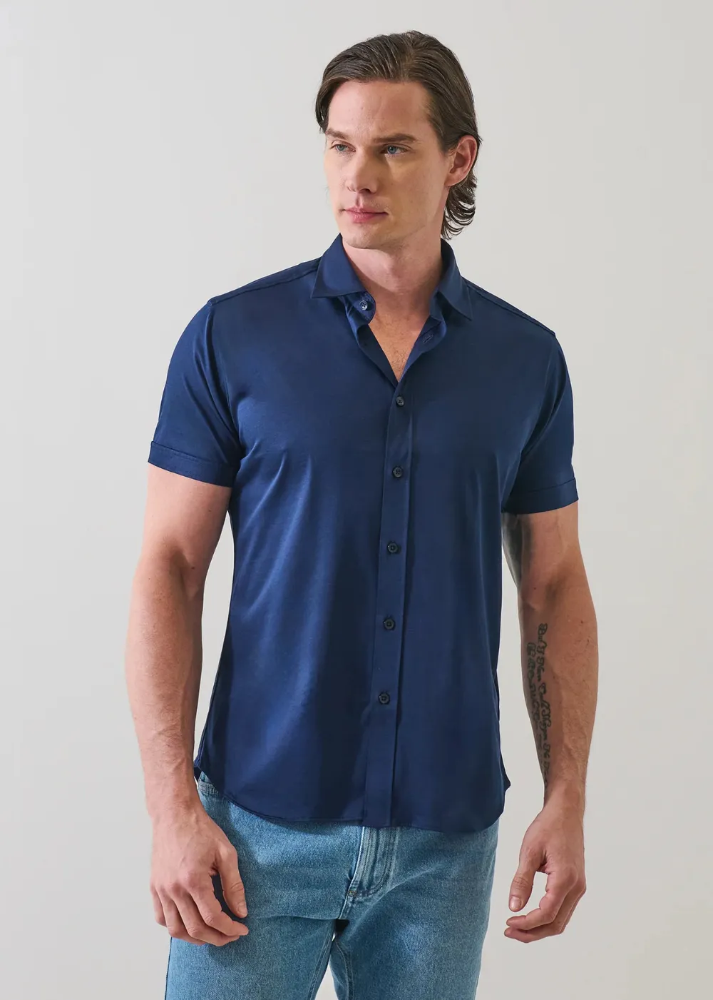 Solid Cotton/Modal Sport Shirt sold by Danali