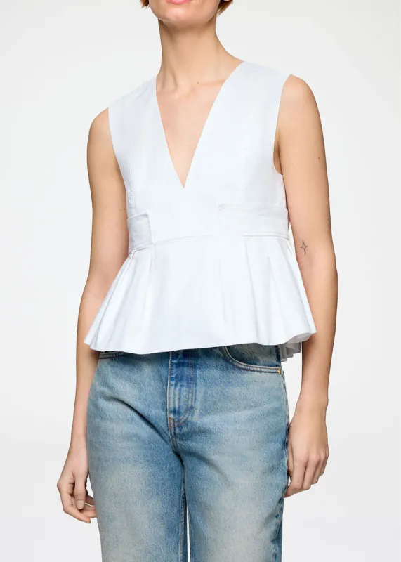 Stretch Cotton V-neck Pocket Blouse made by Ganni