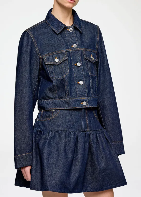 Rinse Denim Cropped Jacket made by Ganni