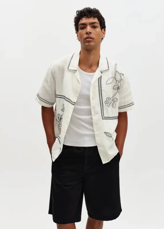 Didcot SS Shirt Grid Flower made by Wax London
