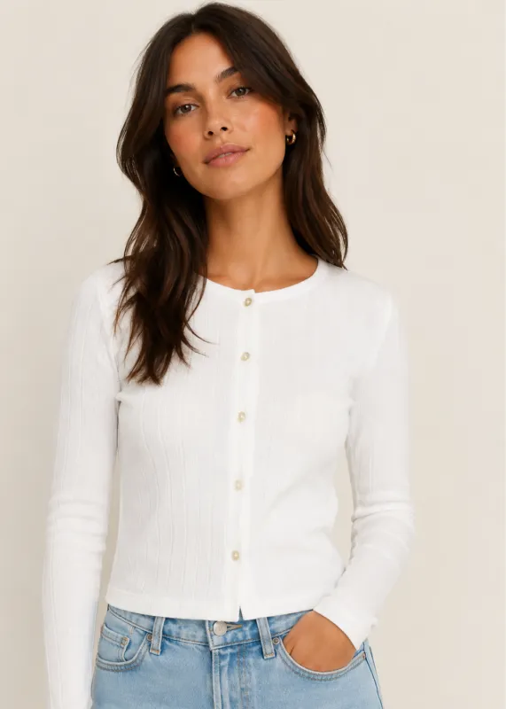 Compact Pointelle Rib Jersey Top made by Ganni