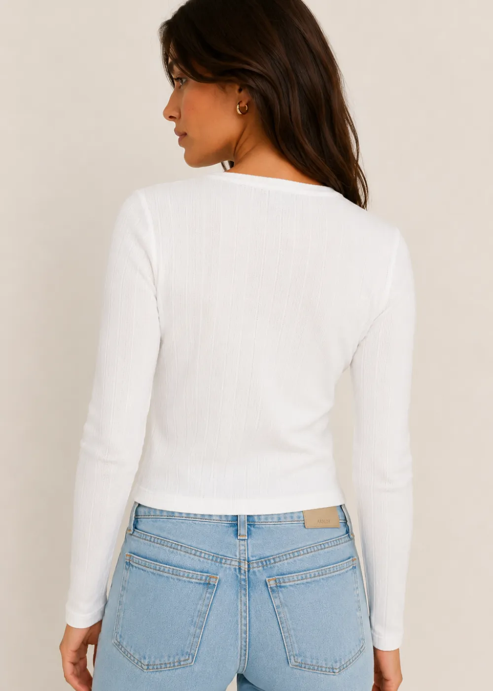 Compact Pointelle Rib Jersey Top sold by Danali product image thumbnail 4