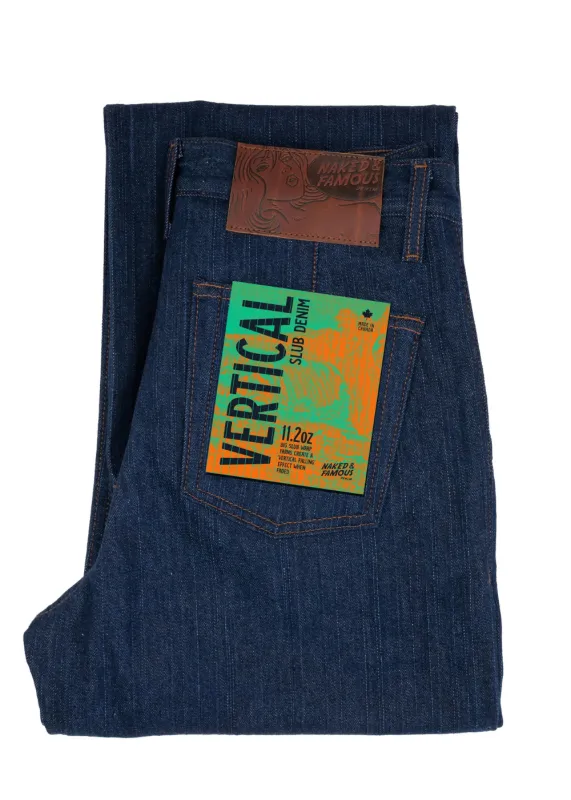 Pleated Trouser - Vertical Slub Denim made by Naked & Famous Denim