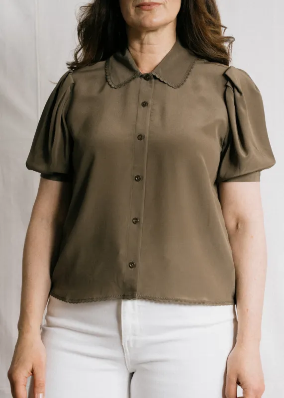 The Silk Prim Blouse made by Frame Denim