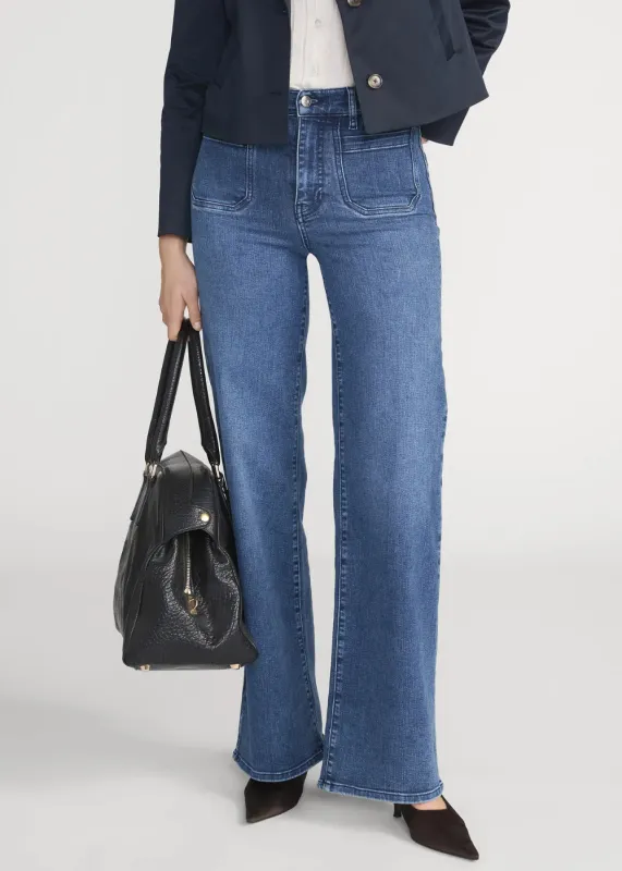 Le Slim Palazzo Crop Harbor Pocket Jean made by Frame Denim