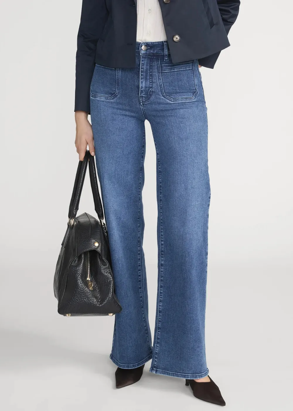 Le Slim Palazzo Crop Harbor Pocket Jean sold by Danali