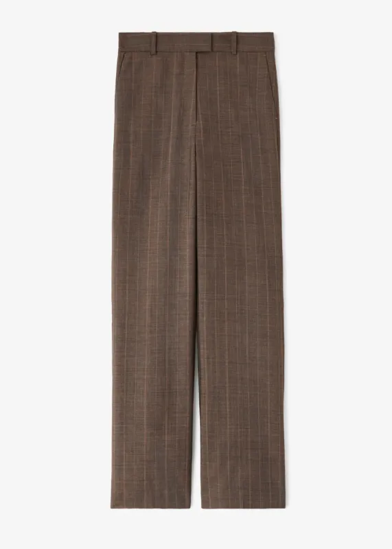 Light Wool Melange Stripe Straight Pants made by Ganni