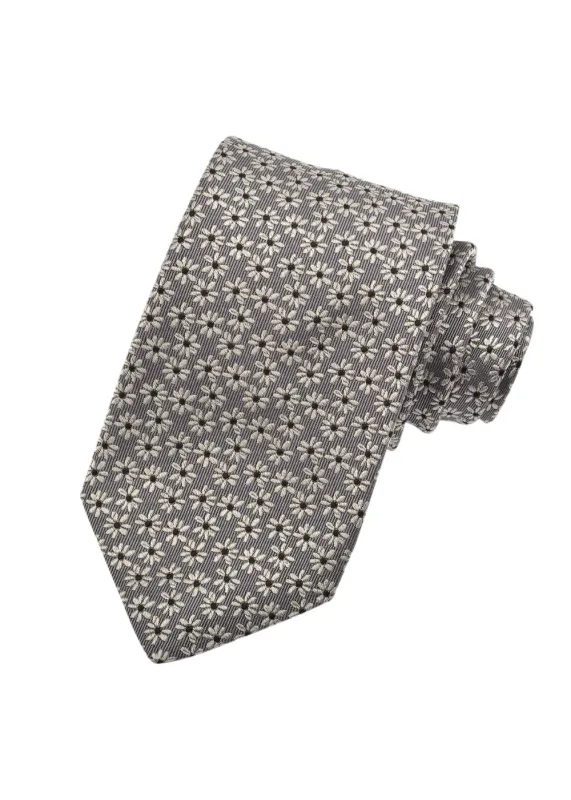Italian Silk Jacquard Twill Daisy Tie made by Danali