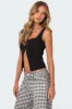 Odette Split Front Tailored Top sold by Edikted
