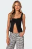 Odette Split Front Tailored Top sold by Edikted