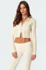 Ray Cable Knit Hooded Cardigan sold by Edikted