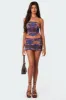 Florence Printed Mesh Mini Skirt sold by Edikted
