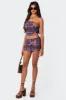 Florence Printed Mesh Mini Skirt sold by Edikted