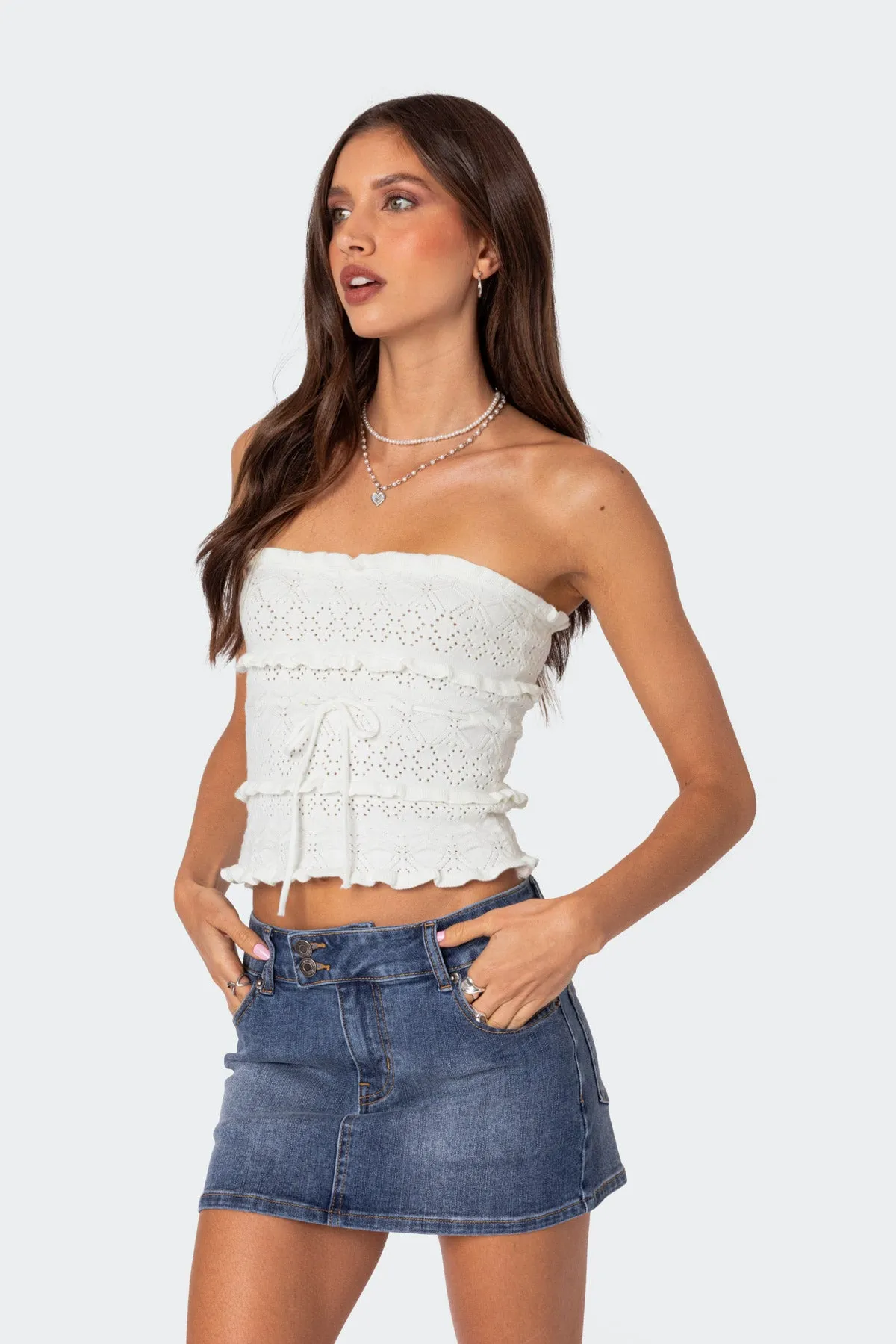 Cecily Strapless Knit Top sold by Edikted product image thumbnail 3