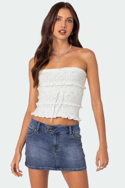 Cecily Strapless Knit Top sold by Edikted