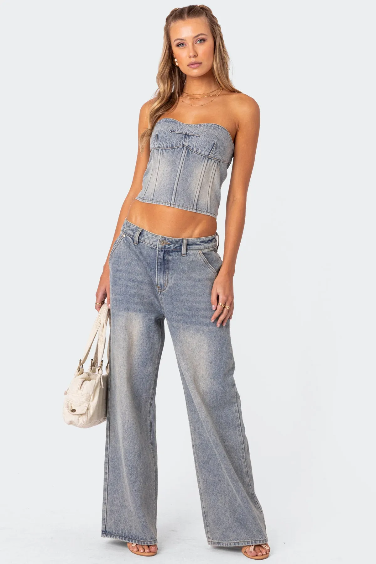 Myla Washed Low Rise Baggy Jeans sold by Edikted product image thumbnail 5