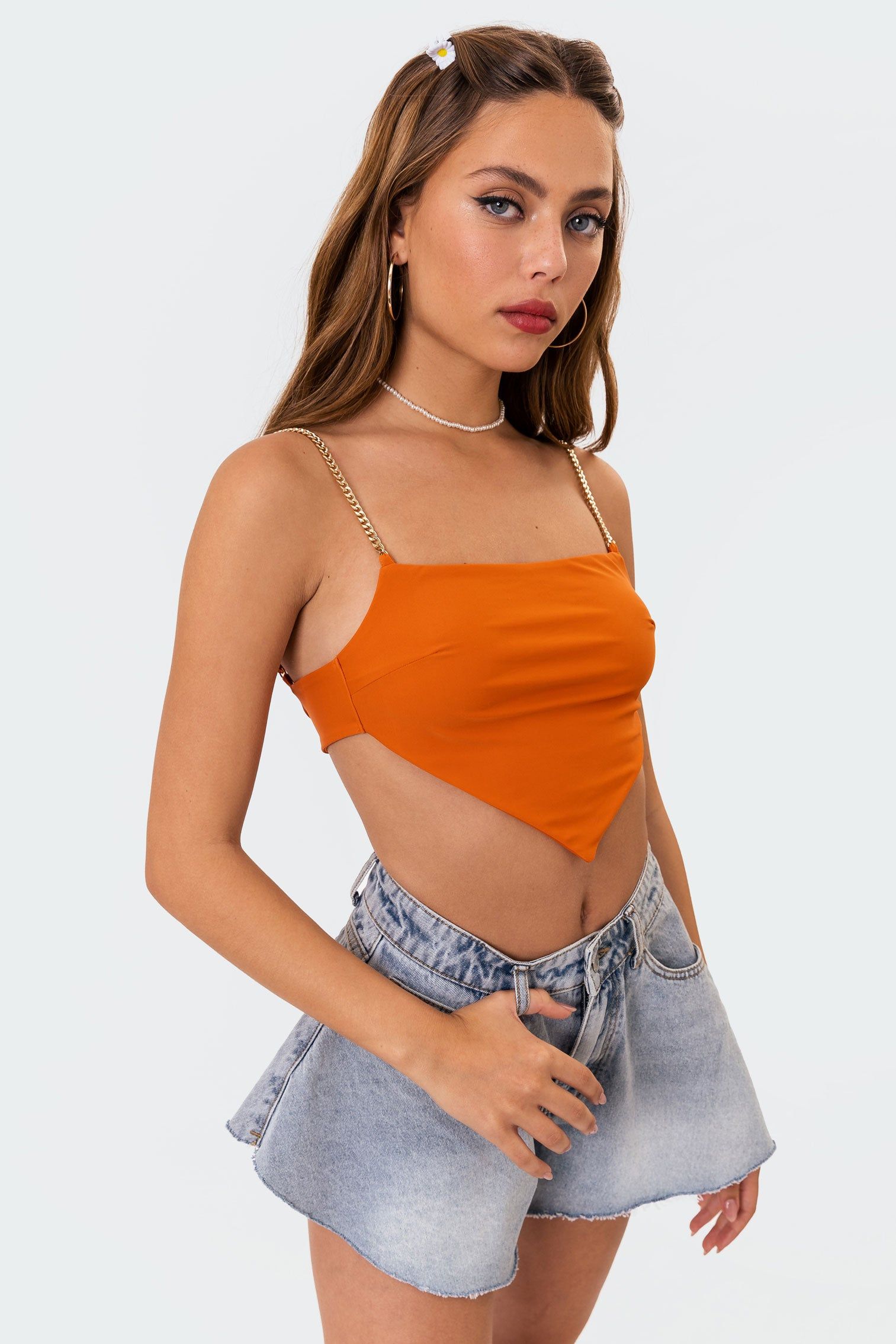 Chain Open Back Crop Top sold by Edikted product image thumbnail 3