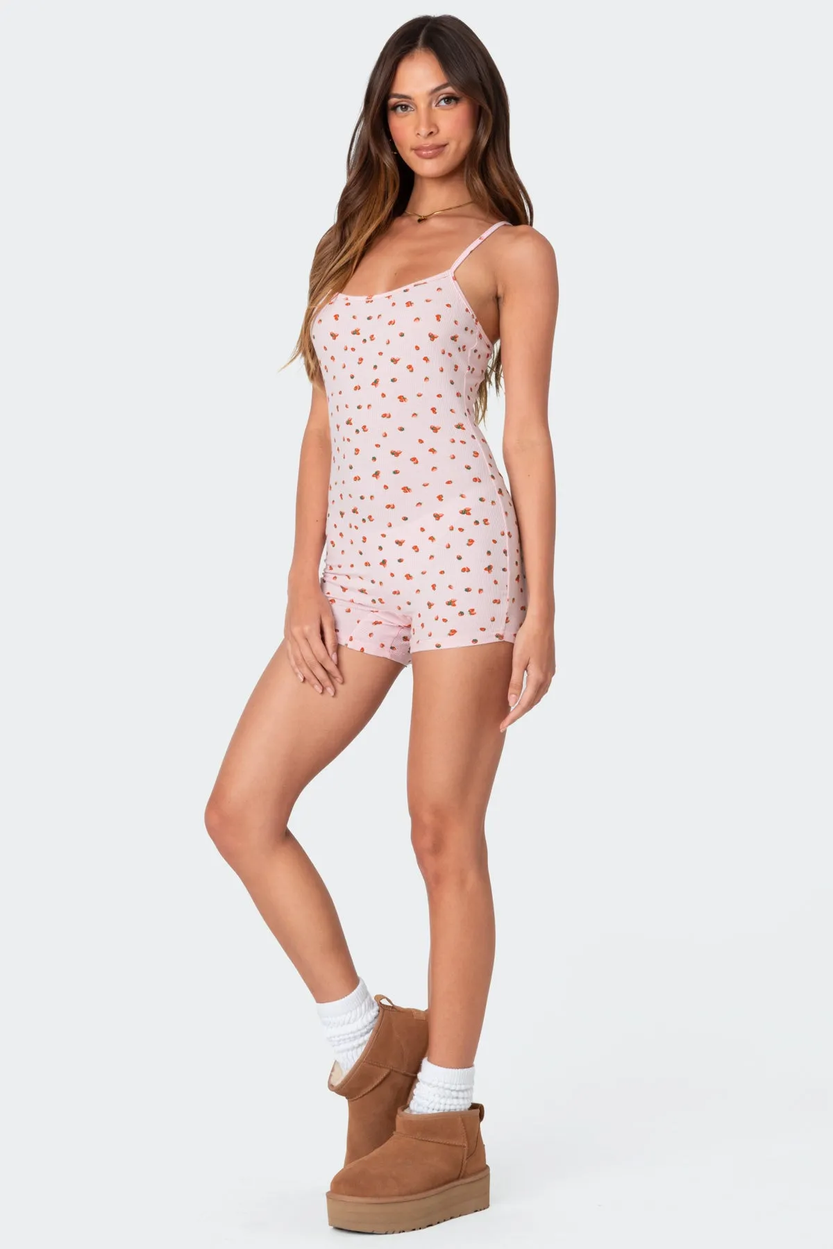 Strawberry Girl Printed Romper sold by Edikted product image thumbnail 4
