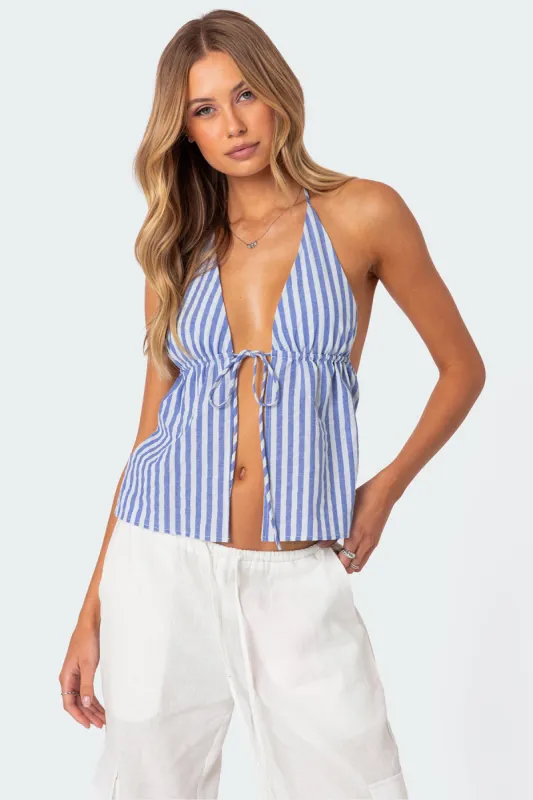 Madelyn Tie Front Top sold by Edikted