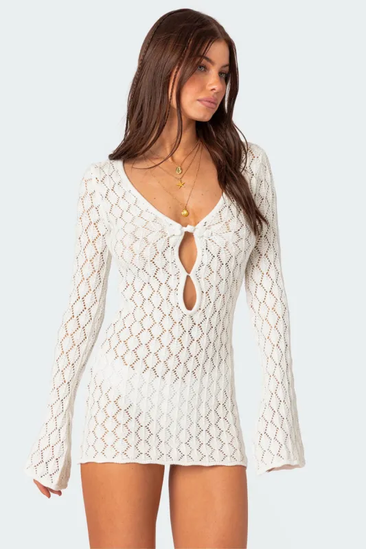 Brie Cut Out Crochet Mini Dress sold by Edikted