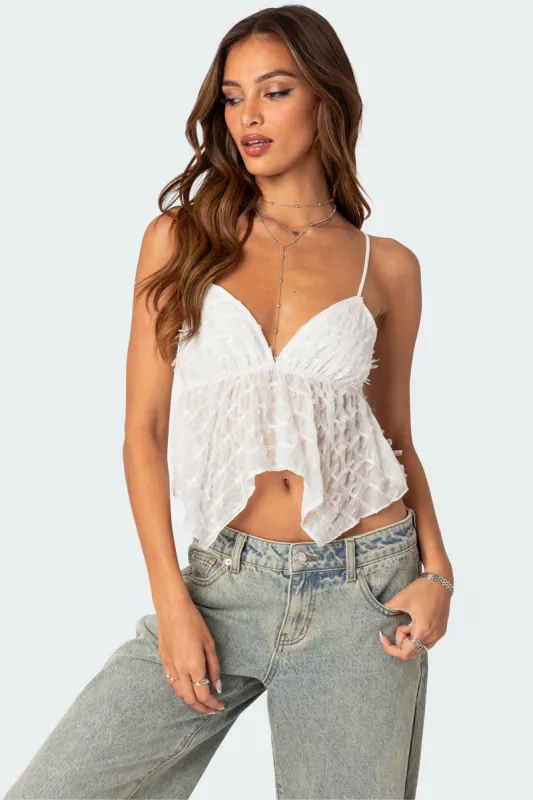 Flutter Frilled Tie Back Top made by Edikted