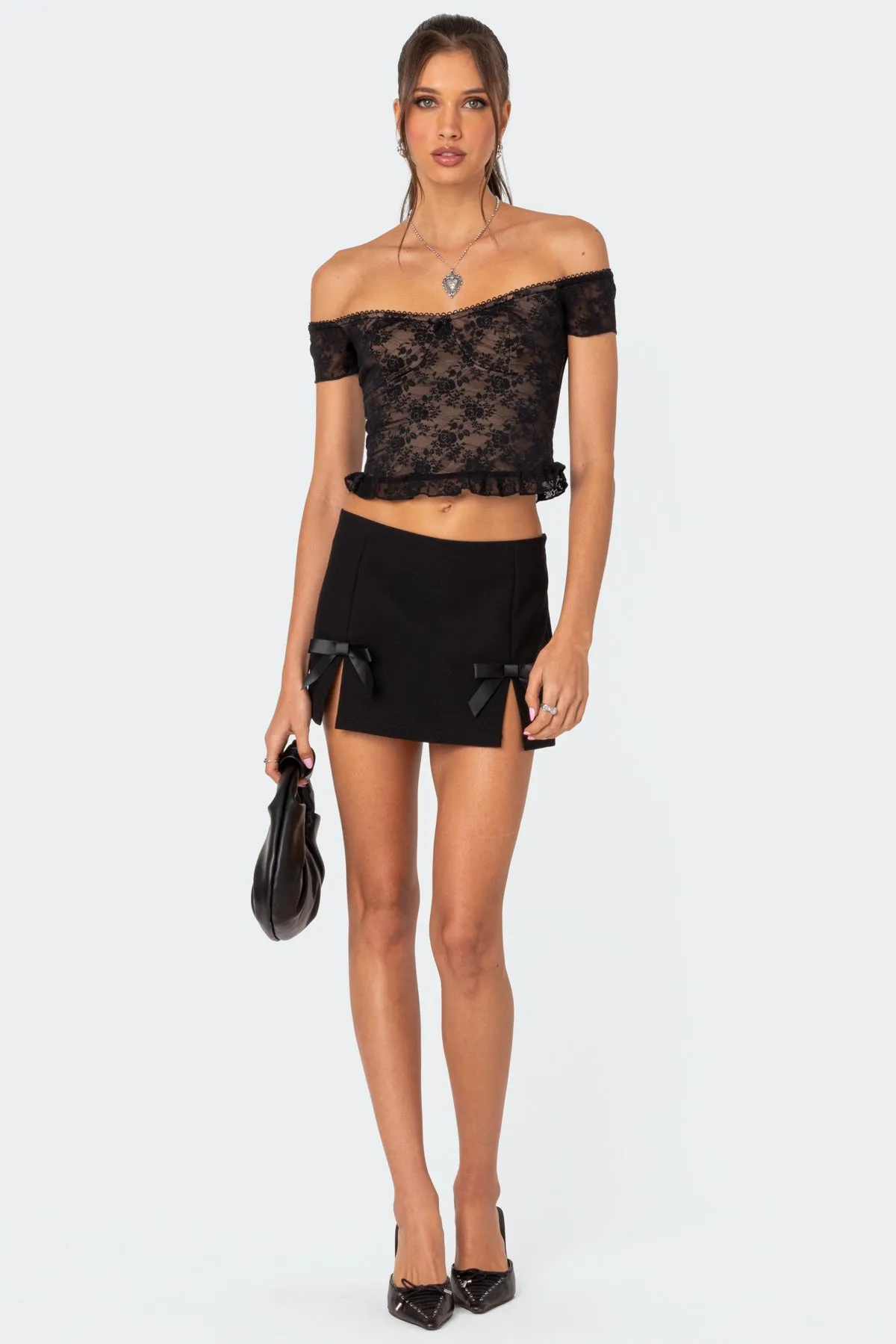 Addie Off Shoulder Lace Top sold by Edikted product image thumbnail 2