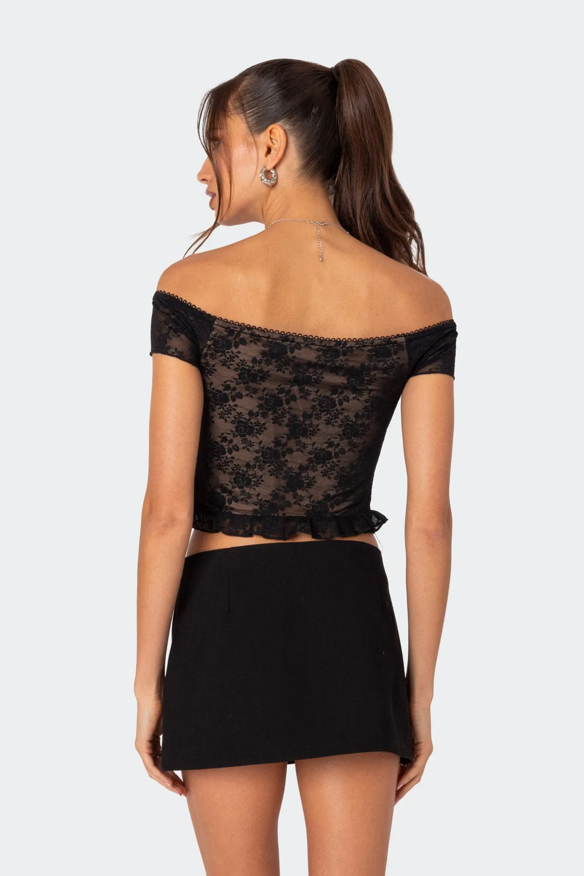 Addie Off Shoulder Lace Top sold by Edikted product image thumbnail 4