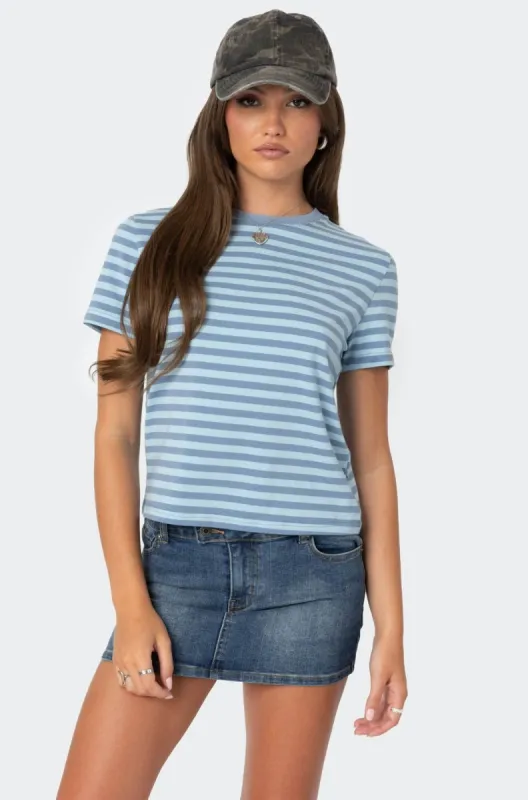 Callahan Striped T Shirt sold by Edikted