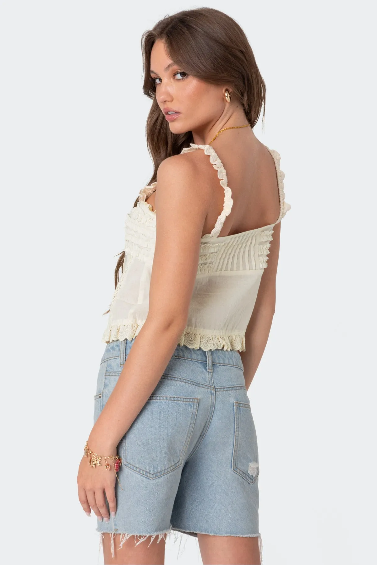 Hera Button Front Ruffled Top sold by Edikted product image thumbnail 4