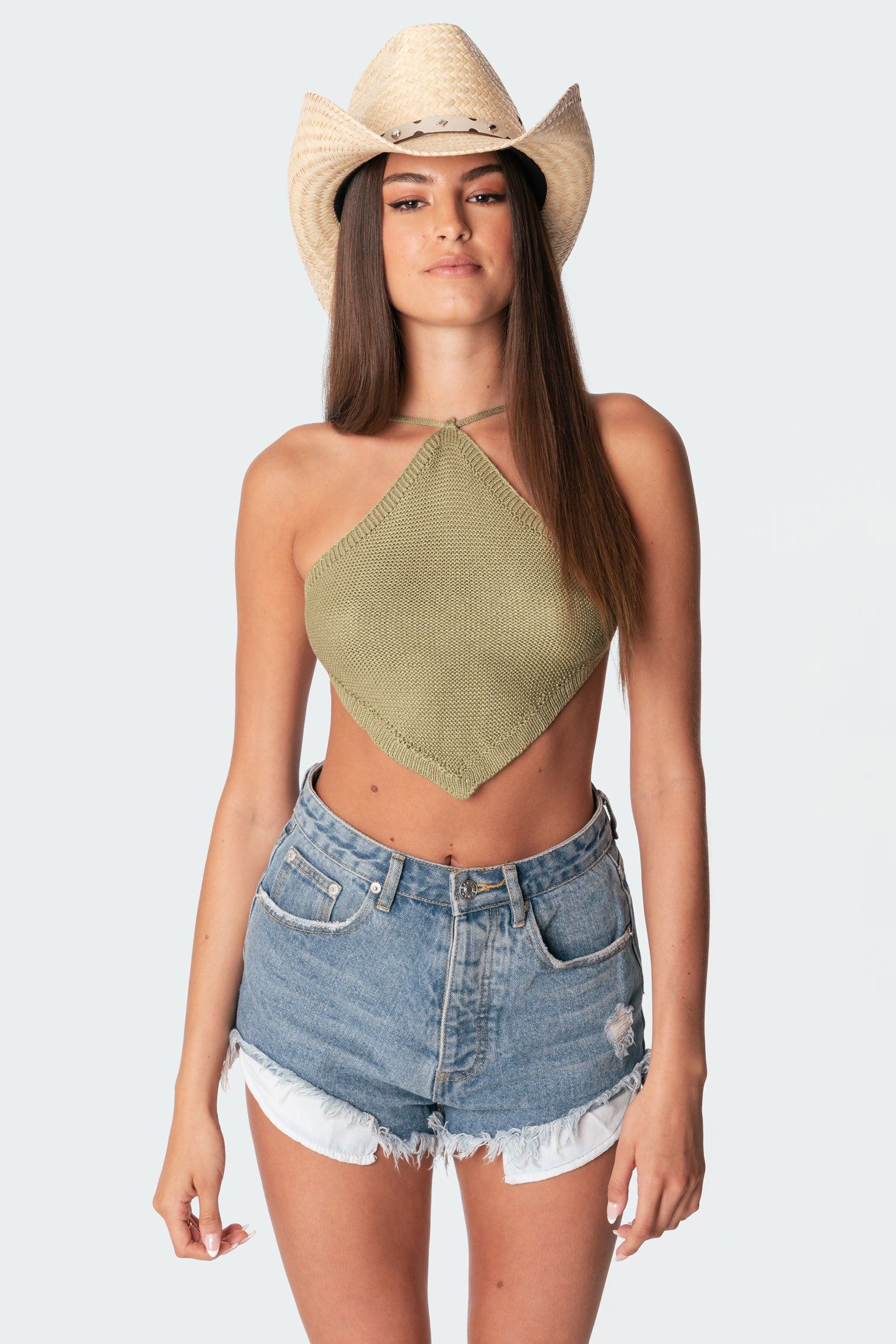 Harlow Knitted Open-Back Top sold by Edikted product image thumbnail 3