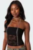 Glam Girl Rhinestone Scarf Necklace sold by Edikted