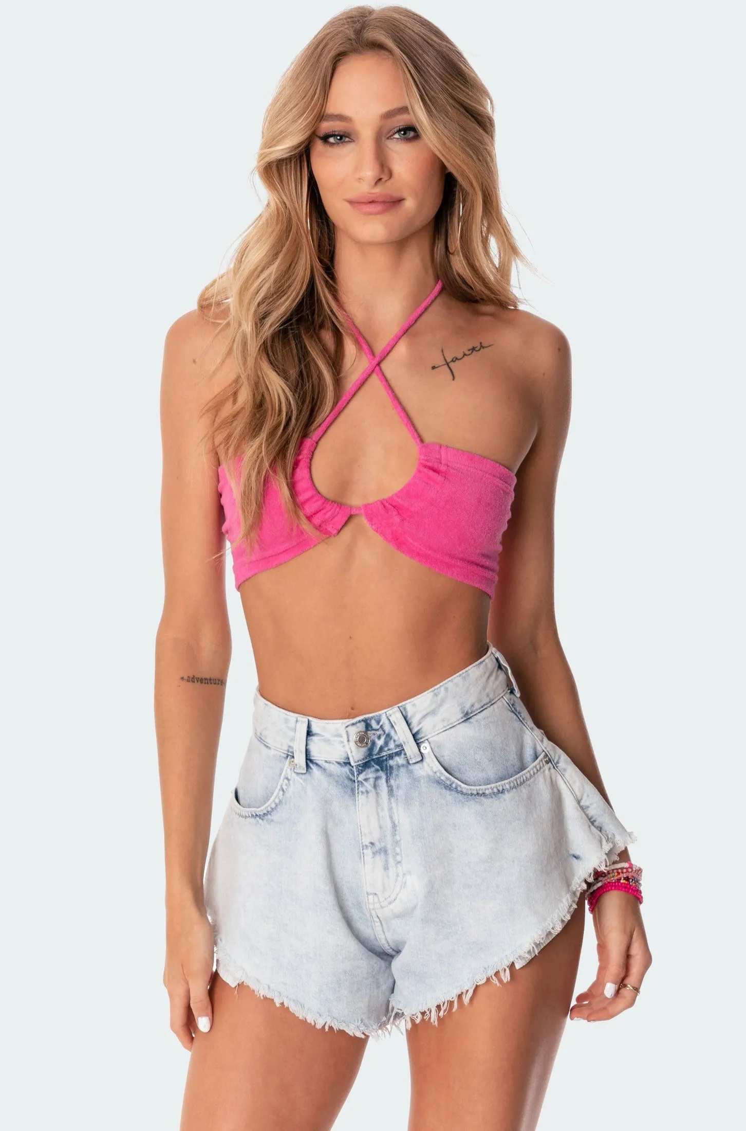 Tilly Terry Crop Top sold by Edikted
