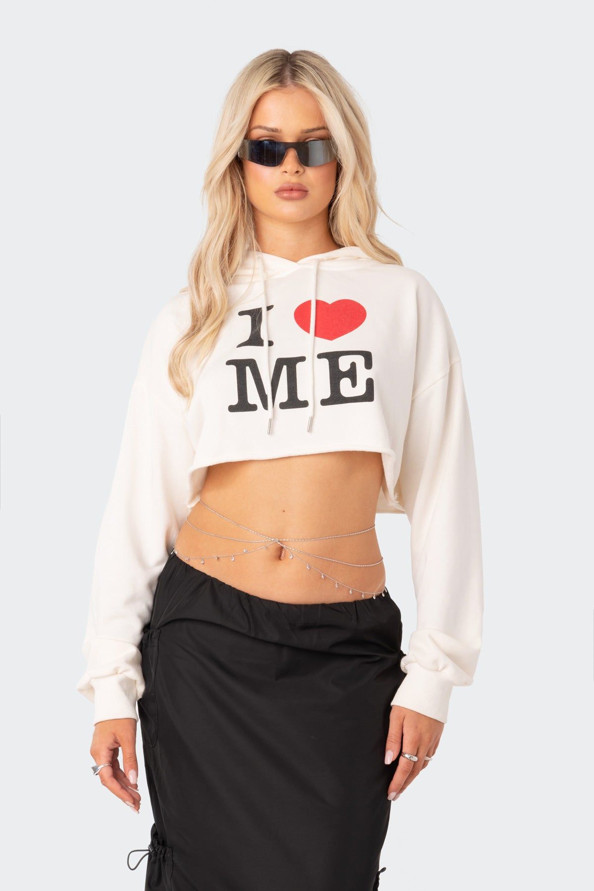 I Love Me Cropped Hoodie sold by Edikted product image thumbnail 2