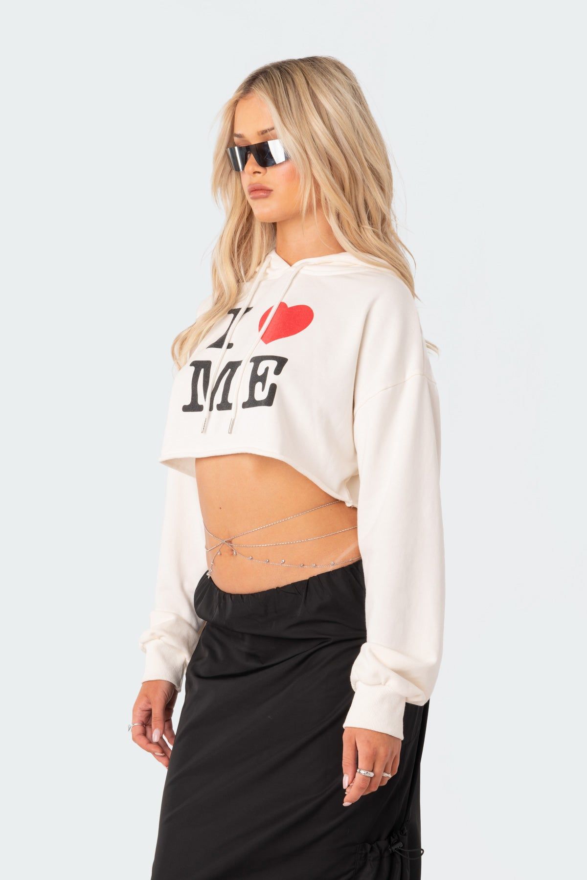 I Love Me Cropped Hoodie sold by Edikted product image thumbnail 3