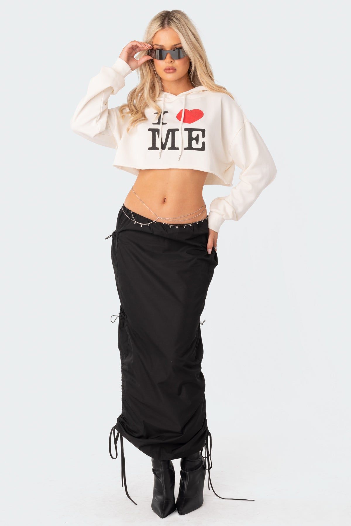 I Love Me Cropped Hoodie sold by Edikted
