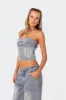 Myla Washed Denim Corset sold by Edikted