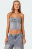 Myla Washed Denim Corset sold by Edikted
