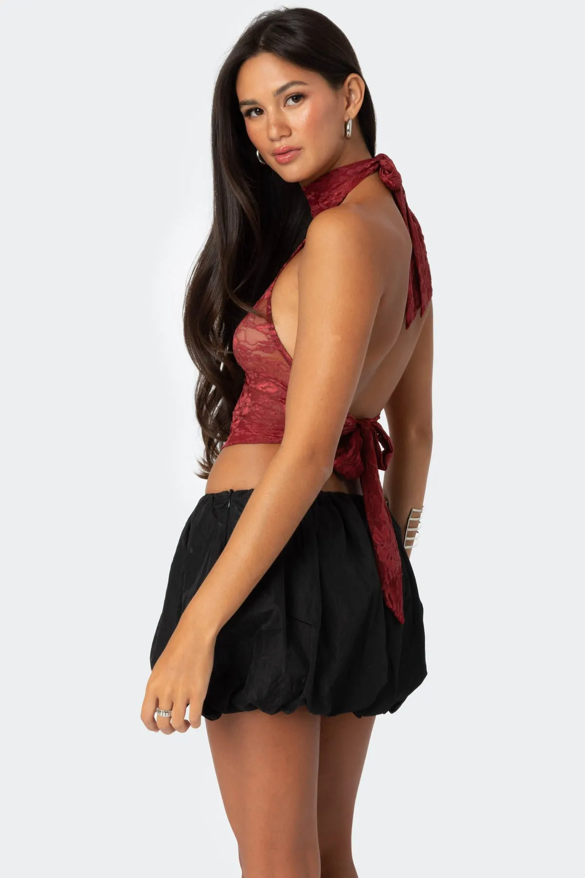 Alena High Neck Sheer Lace Top sold by Edikted product image thumbnail 4