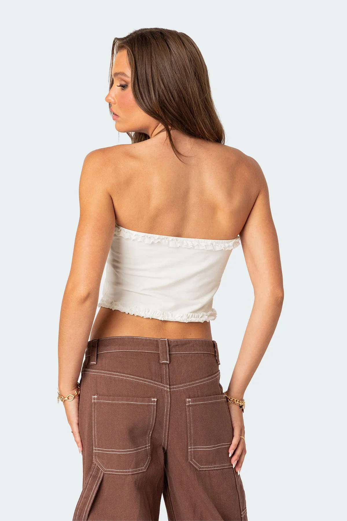Ruffled Hem Tube Top sold by Edikted product image thumbnail 4