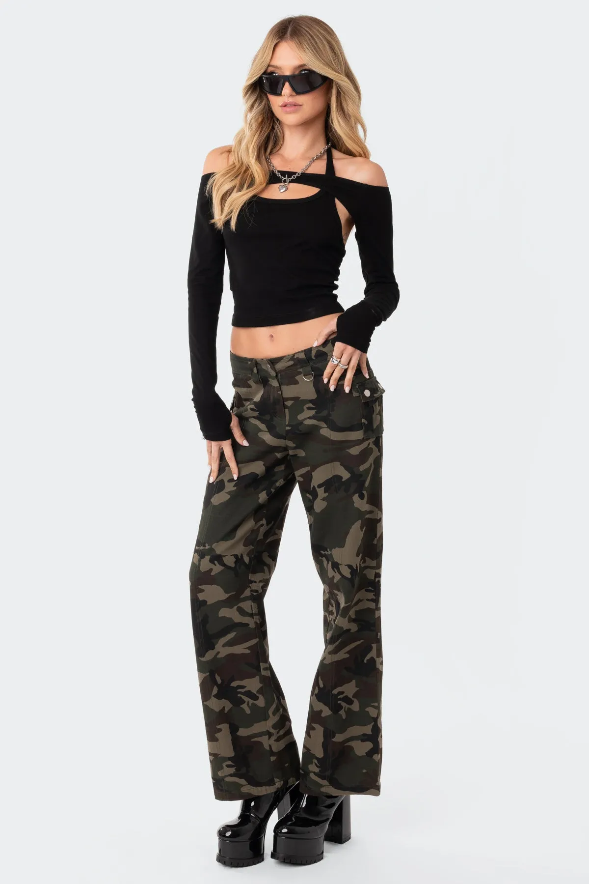 Tansy Off The Shoulder Halter Top sold by Edikted product image thumbnail 4