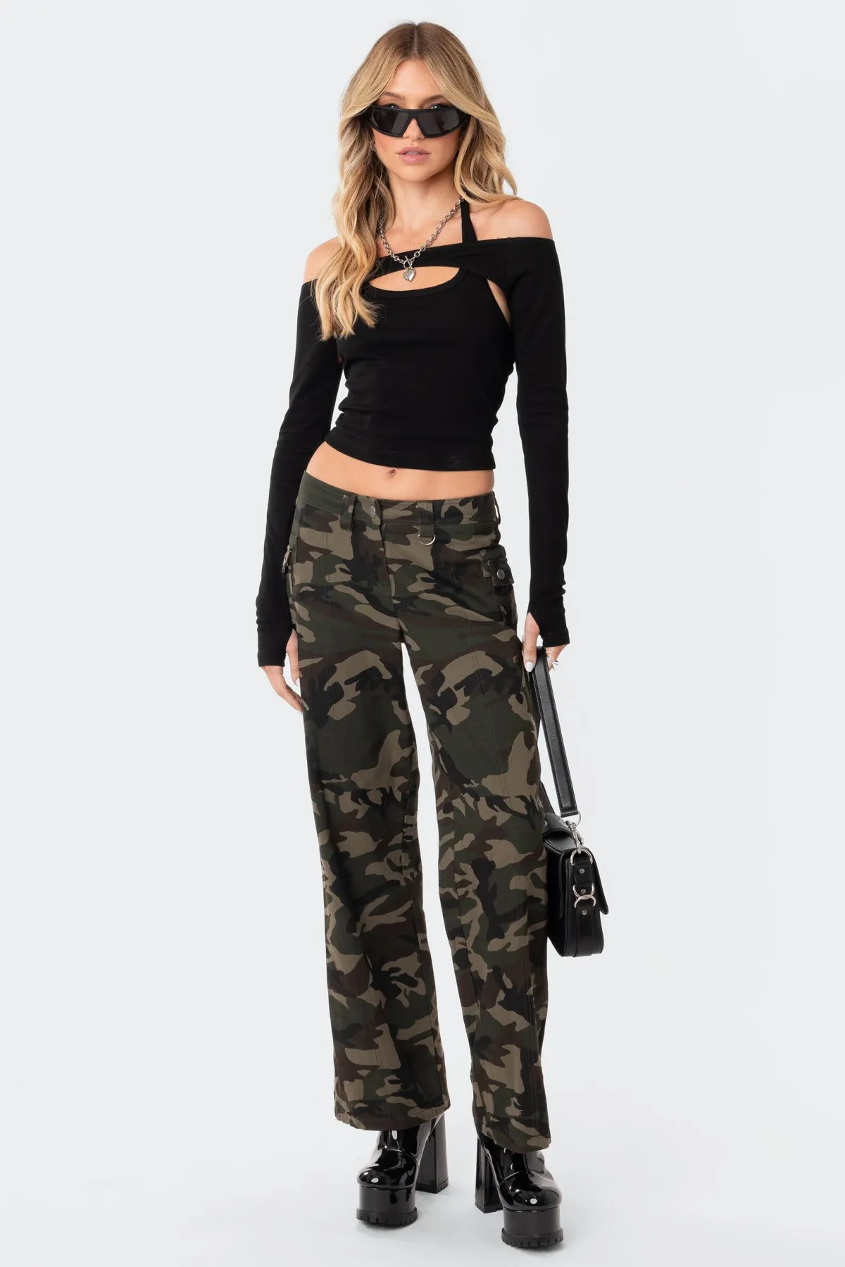 Tansy Off The Shoulder Halter Top sold by Edikted product image thumbnail 2