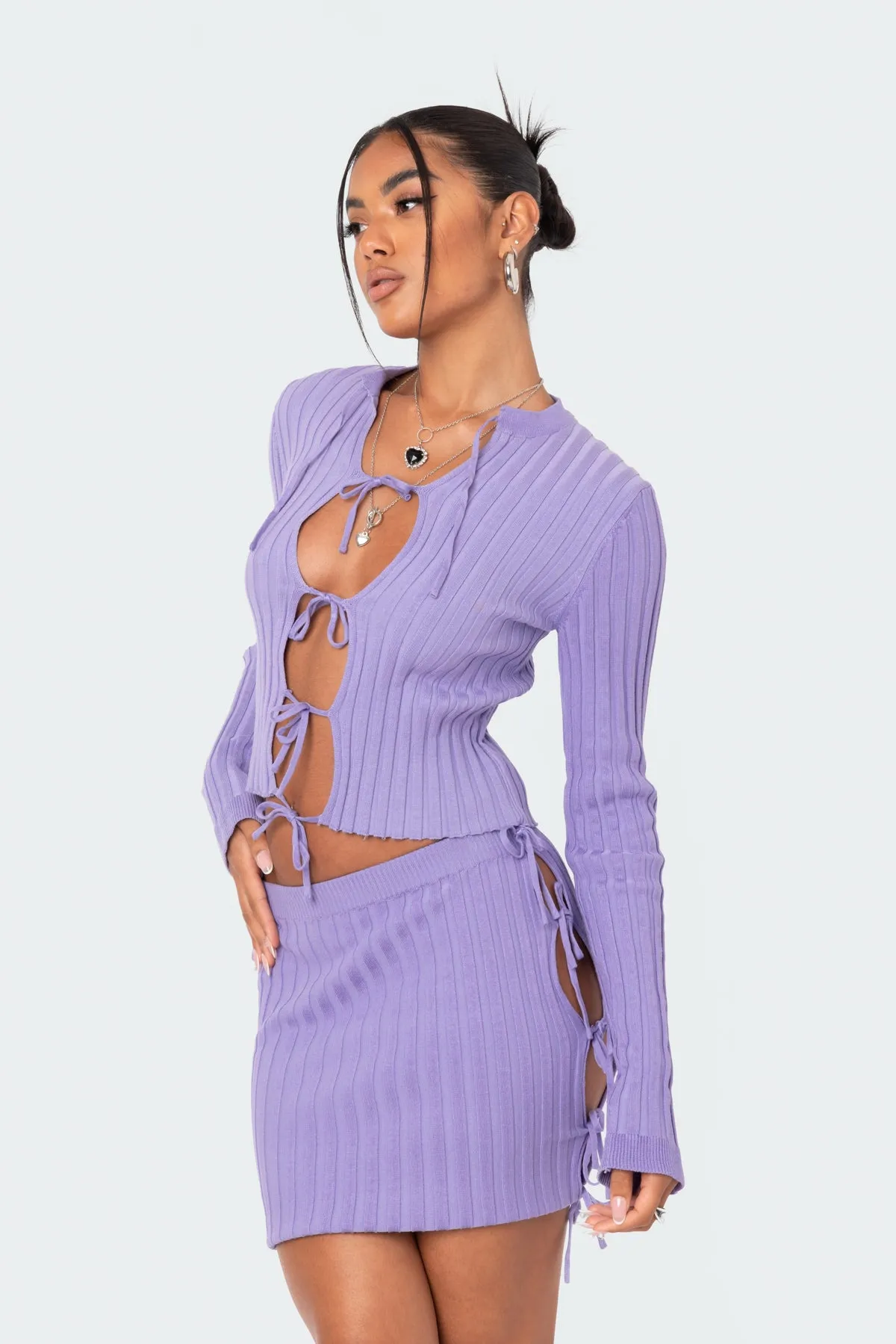 Alaia Knitted Tie Up Top sold by Edikted product image thumbnail 4