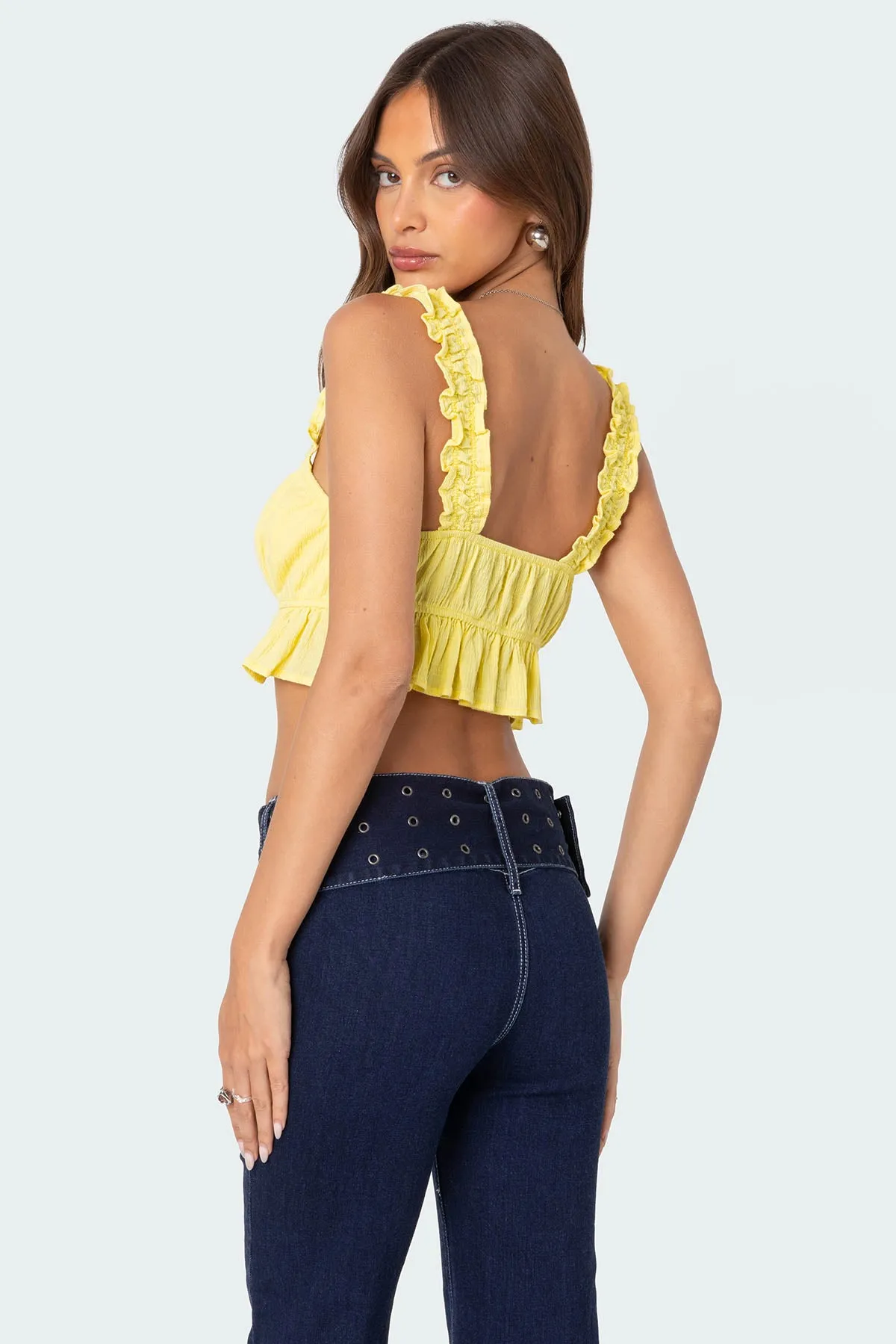 Tie Front Ruffled Top sold by Edikted product image thumbnail 5