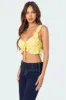 Tie Front Ruffled Top sold by Edikted