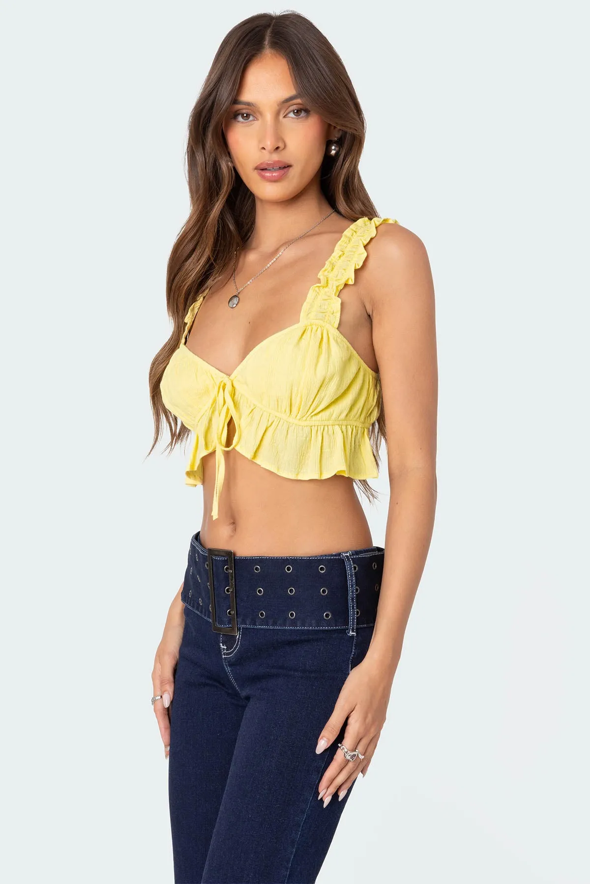 Tie Front Ruffled Top sold by Edikted product image thumbnail 4