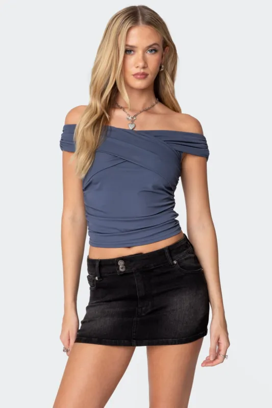 Crisscross Off Shoulder Top made by Edikted